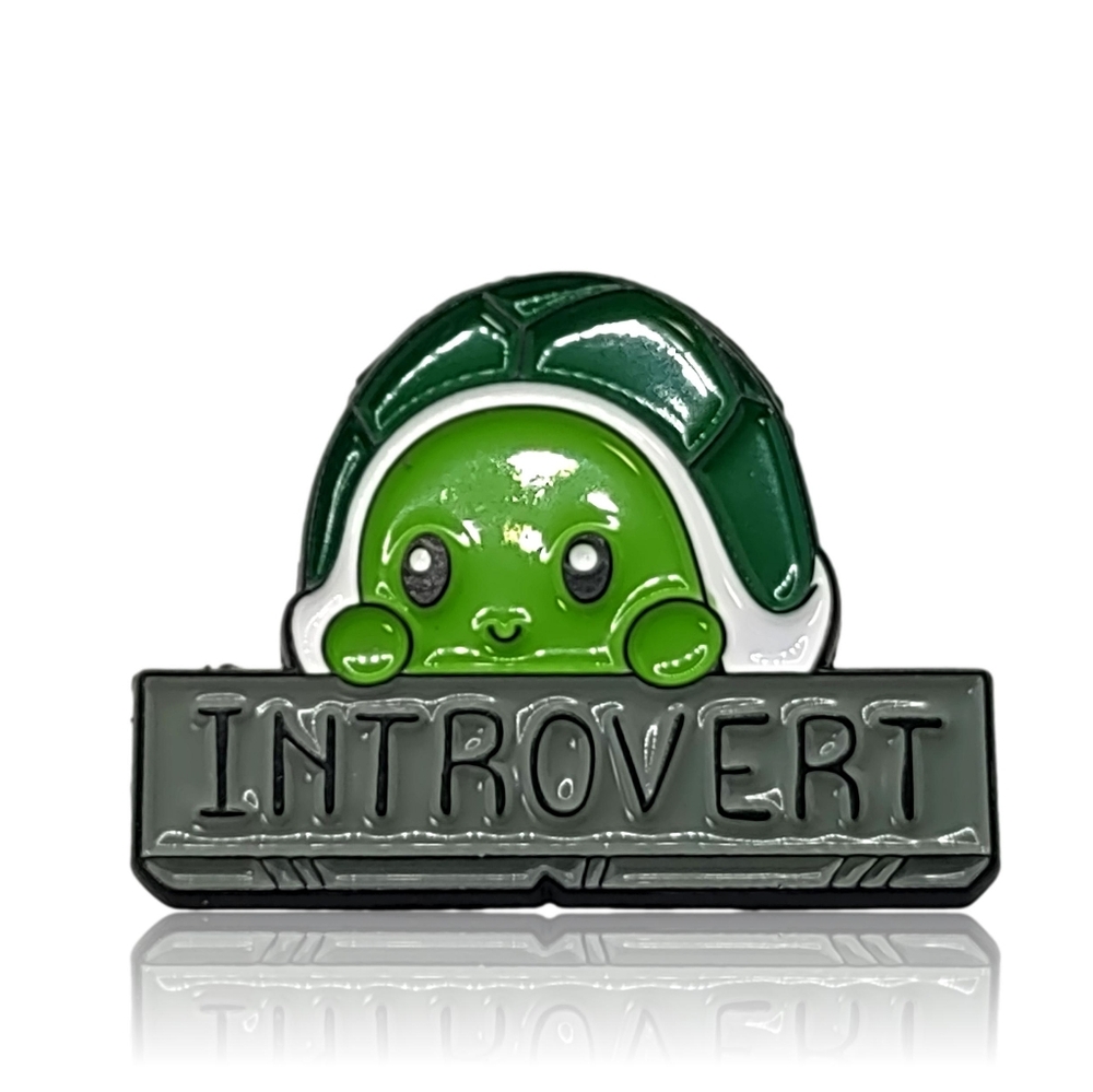 Enamel Frog Turtle Introvert Pin